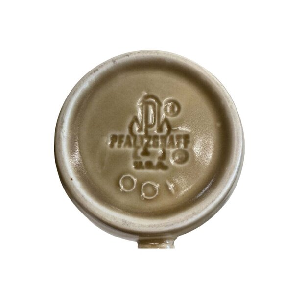 Vintage Set 2 Pfaltzgraff Folk Art Tan & Blue Coffee Cups Mug USA - Picture 7 of 8